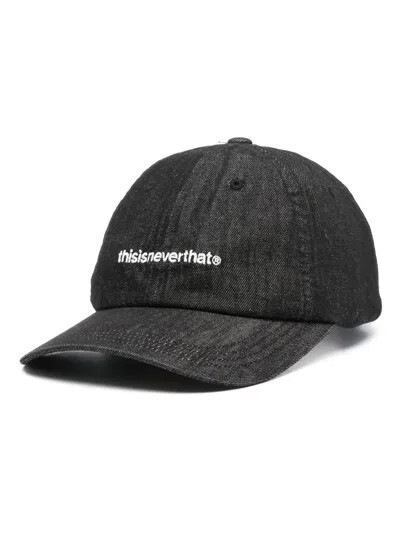 This Is Never That T-logo Denim Cap In Schwarz
