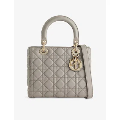 This Old Thing London Womens Lilac Grey Pre-loved Dior Lady Dior Medium Leather Bag In Gray