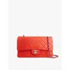 This Old Thing London Womens Orange Pre-loved Chanel Medium Leather Shoulder Bag In Orange