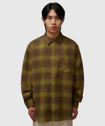 Thisisneverthat Flannel Check Shirt In Olive
