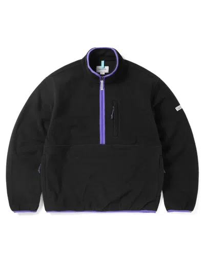 Thisisneverthat Half Zip Fleece Pullover In Black