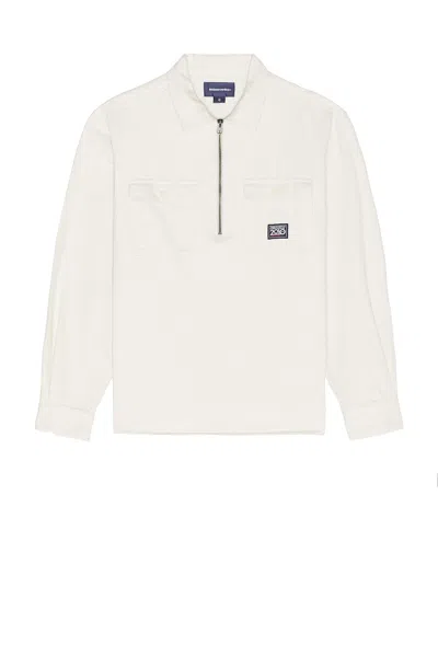 Thisisneverthat Half Zip Shirt In Ivory