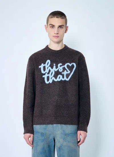 Thisisneverthat Heart Logo Knit Sweater In Black