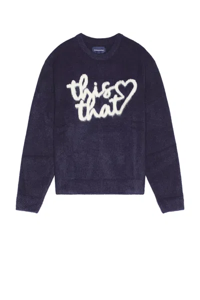 Thisisneverthat Heart Logo Knit Sweater In Purple