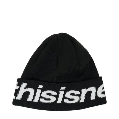 Thisisneverthat Hsp-logo Big Cuff Beanie In Black