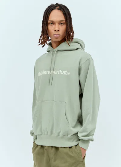 Thisisneverthat Logo Print Hooded Sweatshirt In Green