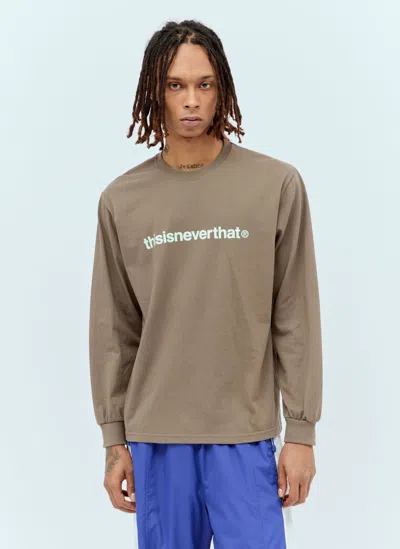 Thisisneverthat Logo Print Long-sleeve T-shirt In Brown