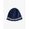 Thisisneverthat Mens Navy T-logo No Cuff Knitted Beanie In Blue