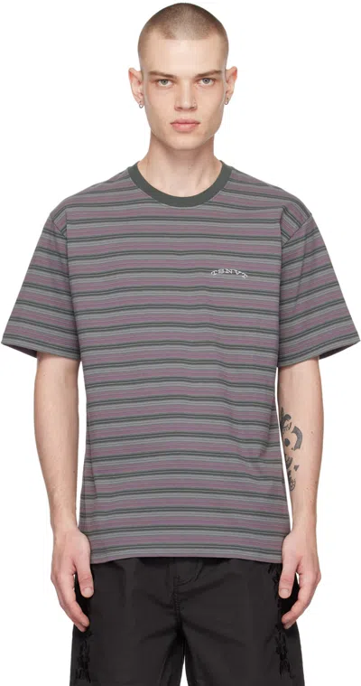 Thisisneverthat Purple Striped T-shirt