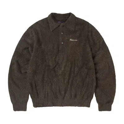 Pre-owned Thisisneverthat Sct-logo Shaggy Knit Polo 'brown' | Men's Size S
