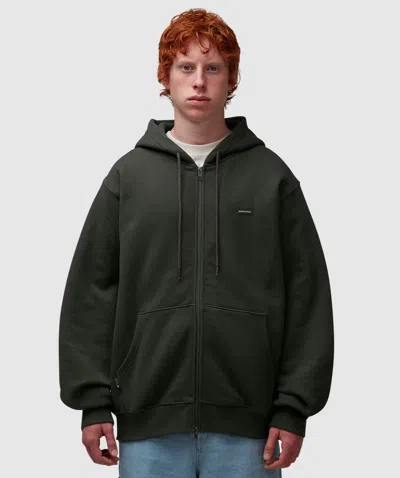 Thisisneverthat T.n.t Classic Zip Up Hoodie In Black Khaki