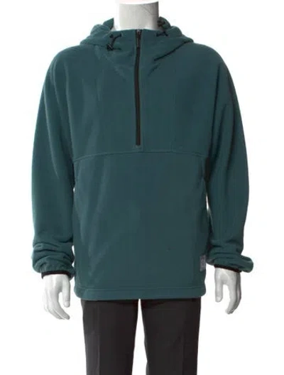 Pre-owned Thisisneverthat V-neck Long Sleeve Hoodie In Green