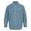 Thisisneverthat Washed Denim Zip Shirt In Blue