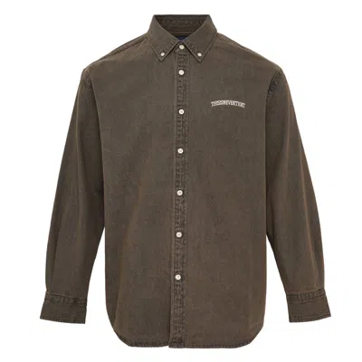 Thisisneverthat Washed Denim Shirt In Brown