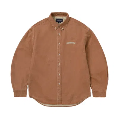 Pre-owned Thisisneverthat Washed Denim Shirt 'orange' | Men's Size S