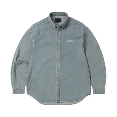 Pre-owned Thisisneverthat Washed Denim Shirt 'washed Blue' | Men's Size L