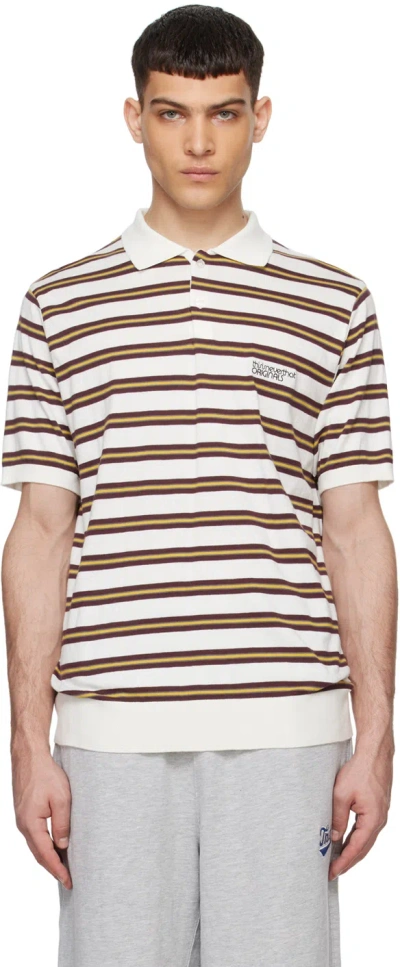 Thisisneverthat White Striped Polo In Ivory