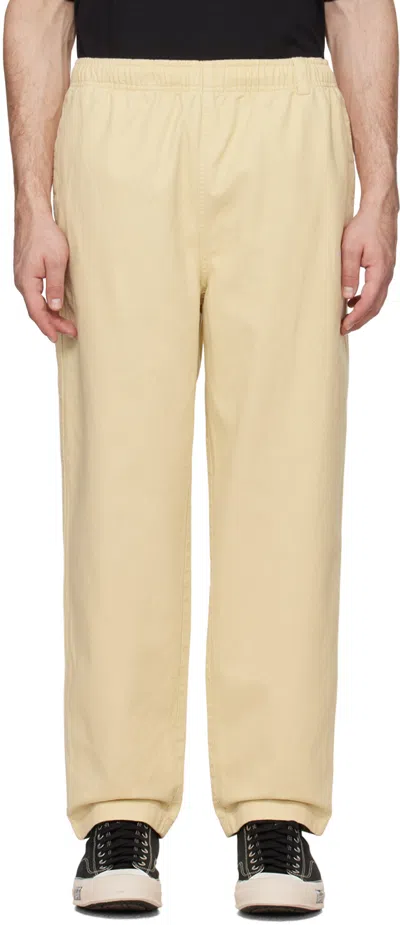 Thisisneverthat Yellow Easy Trousers In Vanilla