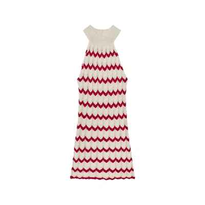 Thisisu Collection Women's Bellina Zigzag Beachwear Red Knit Dress