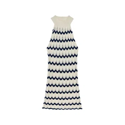 Thisisu Collection Women's Blue Bellina Zigzag Beachwear Knit Dress In Multi