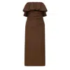 Thisisu Collection Women's Brown Seashell Midi Dress - Mocha Muse In Brown