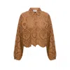 Thisisu Collection Women's Brown Solstice Shirt - Cocoa Lace In Brown