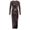 Thisisu Collection Women's Emily Sequin Dress - Rose Gold In Brown