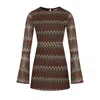 Thisisu Collection Women's Mindy Zigzag Metallic Mini Dress - Multi-coloured In Brown
