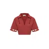 Thisisu Collection Women's Red Desert Crop Top - Chery Clay In Red