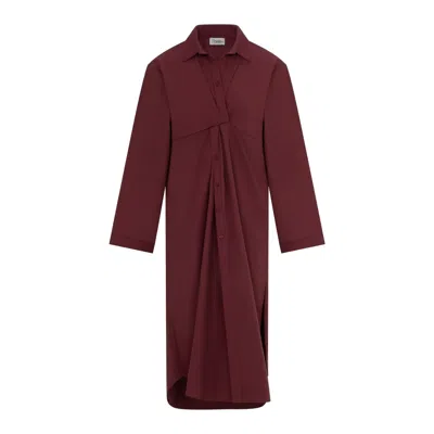 Thisisu Collection Women's Red Jose Twist Shirt Dress - Burgundy In Brown