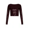 Thisisu Collection Women's Red Sylvie Sequin Crop Top - Burgundy In Red