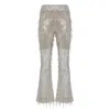 Thisisu Collection Women's Sylvie Sequin Fringe Pant - Silver In Silver