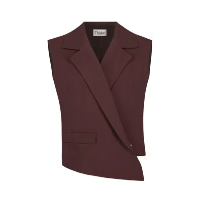 Thisisu Collection Women's Vera Oversize Vest – Brown