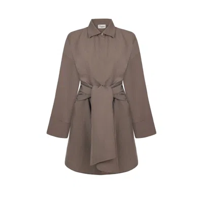 Thisisu Collection Women's Verda Shirt Dress – Brown Striped In Multi