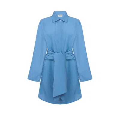 Thisisu Collection Women's Verda Tie-detail Shirt Dress – Blue Striped