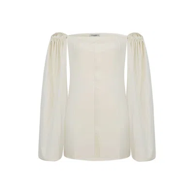 Thisisu Collection Women's White Kaia Balloon Sleeve Mini Dress - Ecru