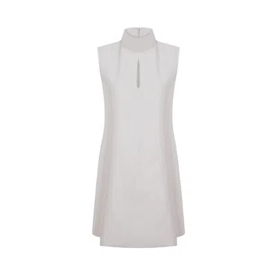 Thisisu Collection Women's White Nara Cut-out High-neck Mini Dress – Ecru