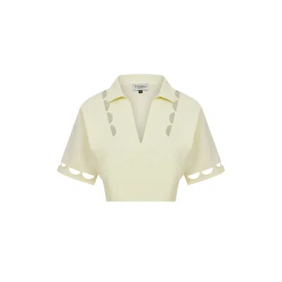 Thisisu Collection Women's Yellow Desert Crop Top - Lemon Cream