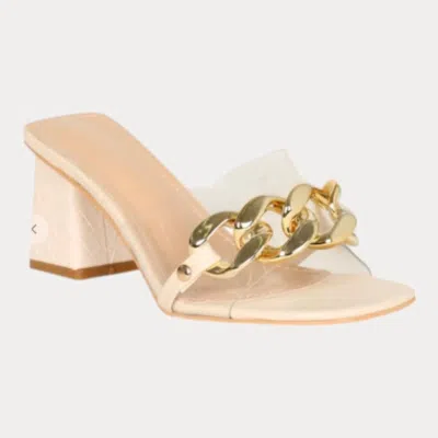 Thistle And Clover Women's Chunky Chain Heels In Nude