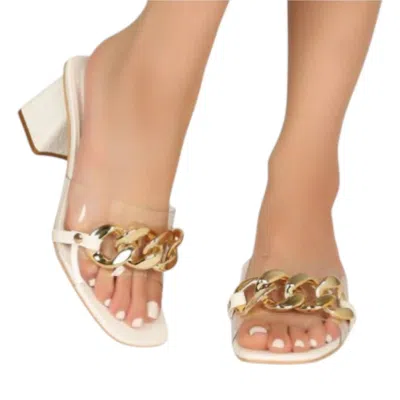 Thistle And Clover Women's Chunky Chain Heels In White