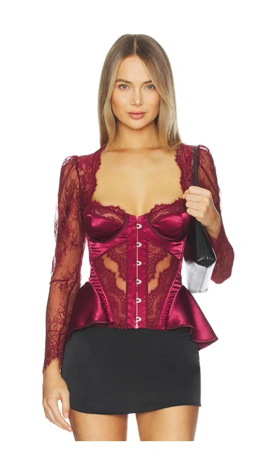 Thistle And Spire Daphne Corset In Burgundy