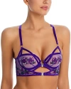 Thistle And Spire Dryad Embroidered Mesh Underwire Bra In Ultraviolet