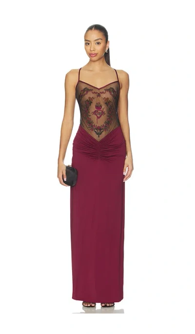 Thistle And Spire Immaculate Slip Dress In Burgundy