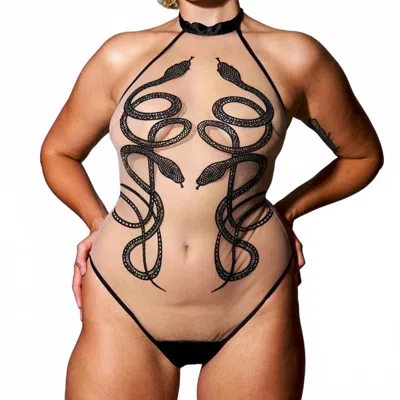 Thistle And Spire Medusa Bodysuit - Plus Size In Biscotti