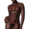 Thistle And Spire Medusa Halter Bodysuit - Plus In Espresso In Brown