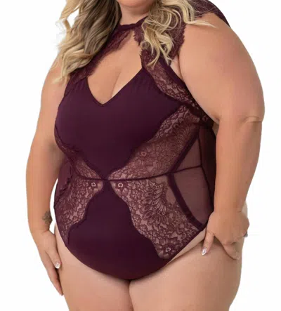 Thistle And Spire Minna Bodysuit - Plus Size In Cherry In Purple