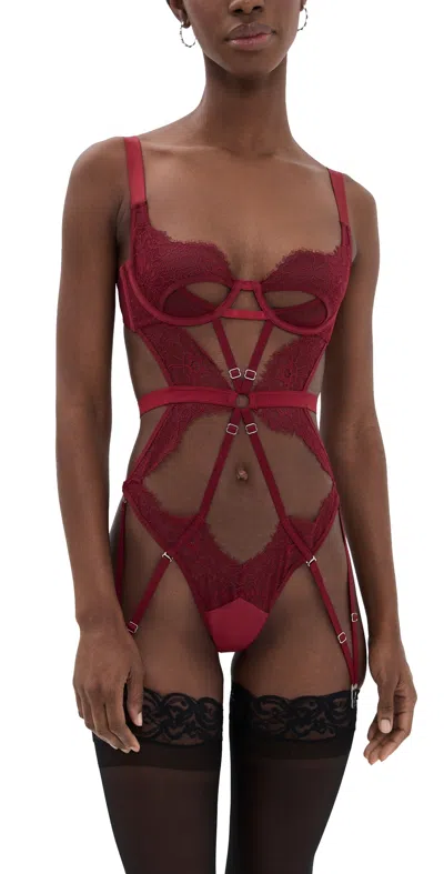 Thistle And Spire Minna Thong Bodysuit Ruby