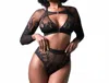 Thistle And Spire Smokin Mirrors High Leg Brief In Black In Black