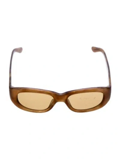 Pre-owned Thistles Square Tinted Sunglasses In Brown