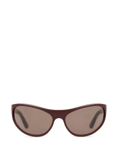 Thistles The Lex Oval-frame Sunglasses In Brown